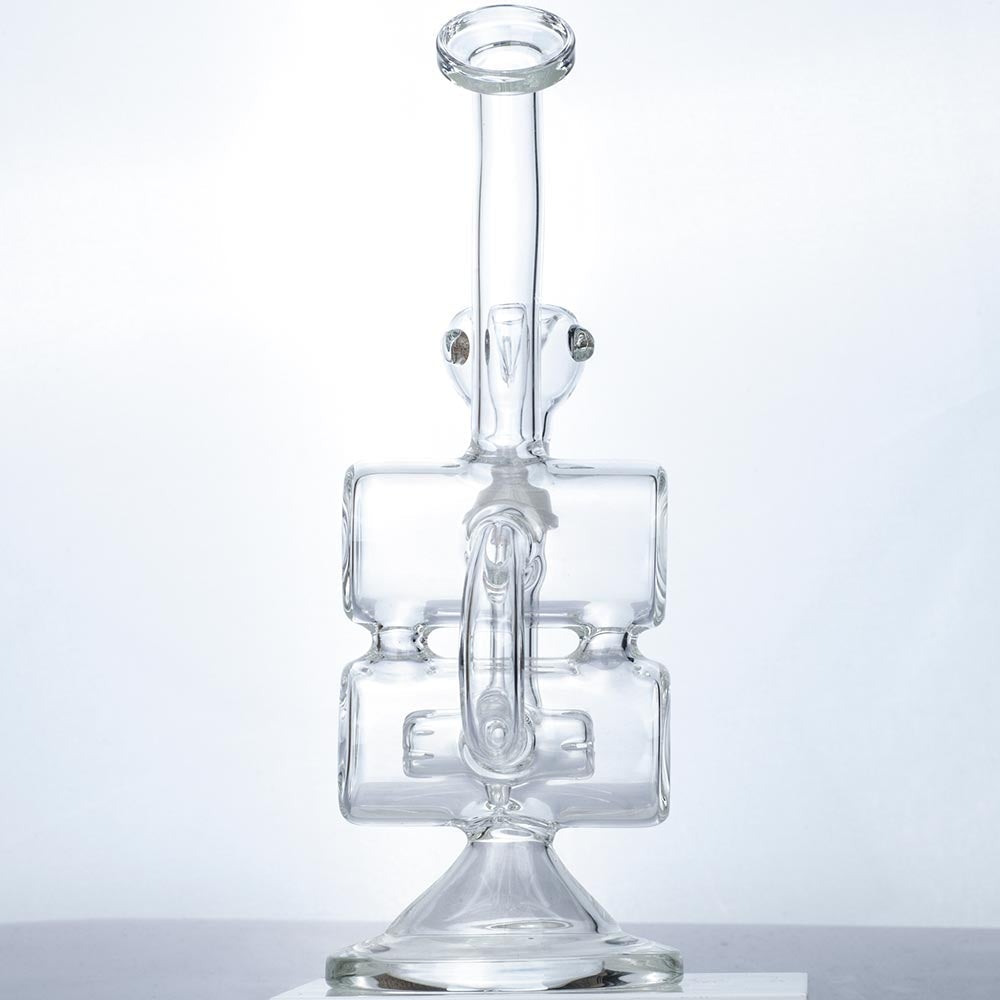 8.5" Clear Glass Dual Chamber Dab Rig