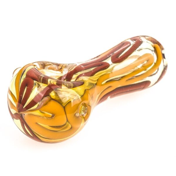 Fumed Glass Spoon Pipe With Canes