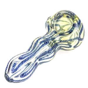 Fumed Glass Spoon Pipe w/ Maria Rings