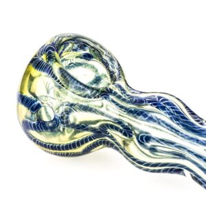 Fumed Glass Spoon Pipe w/ Maria Rings