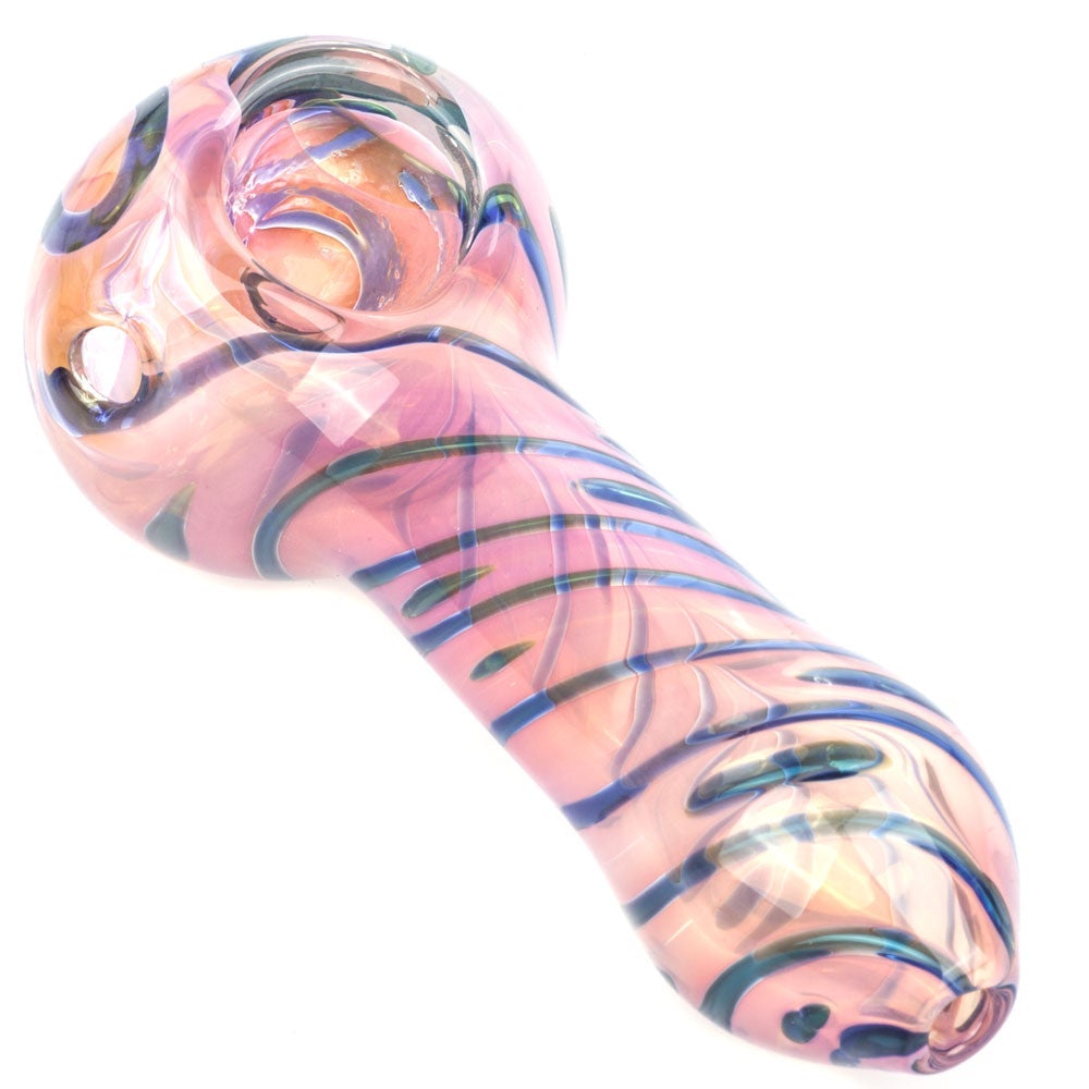 Fumed_Pink_Girly_Glass_Pipe_-_Glass_Weed_Pipes_For_Sale_-_Puffing_Bird_-_Online_Head_Shop_1 Fumed Pink Glass Pipe W/ Strip Patterns