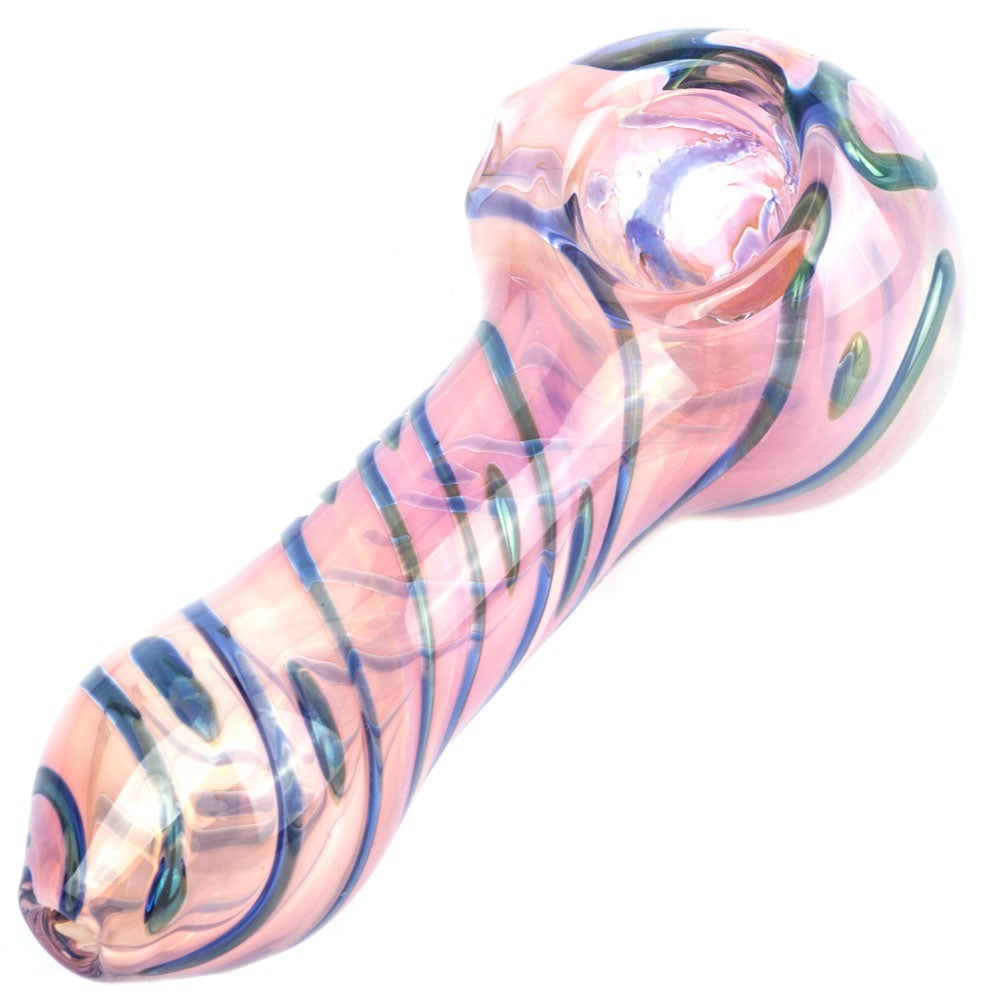 Fumed_Pink_Girly_Glass_Pipe_-_Glass_Weed_Pipes_For_Sale_-_Puffing_Bird_-_Online_Head_Shop_2 Fumed Pink Glass Pipe W/ Strip Patterns