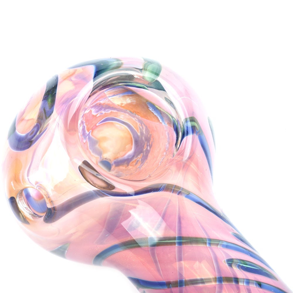 Fumed_Pink_Girly_Glass_Pipe_-_Glass_Weed_Pipes_For_Sale_-_Puffing_Bird_-_Online_Head_Shop_5 Fumed Pink Glass Pipe W/ Strip Patterns