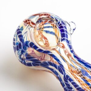 Clear Glass Spoon Pipe w/ Stripe