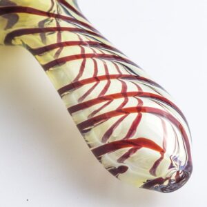 Clear Glass Spoon Pipe w/ Swirl Stripes