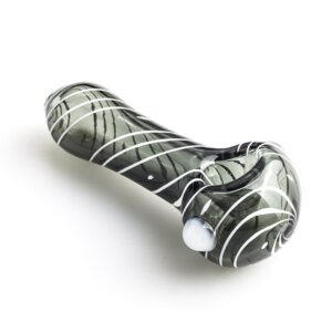 Spiral Glass Spoon Pipe w/ White Marble