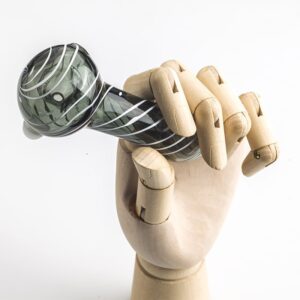 Spiral Glass Spoon Pipe w/ White Marble