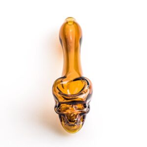 Orange Skull Theme Glass Pipe