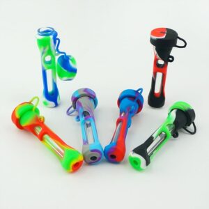 Glass Chillum w/ Silicone Sleeve (Random Color)