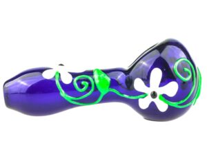 Glow In Dark Glass Flower Glass Pipe