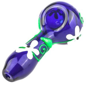 Glow In Dark Glass Flower Glass Pipe