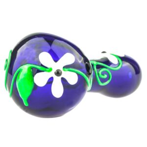 Glow In Dark Glass Flower Glass Pipe