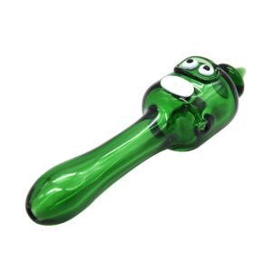 Green Face Glass Spoon Pipe