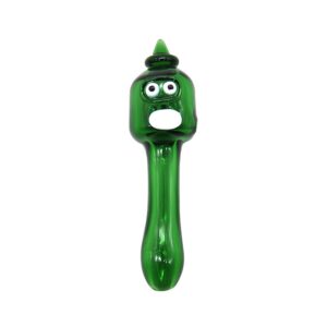 Green Face Glass Spoon Pipe