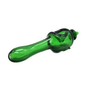 Green Face Glass Spoon Pipe