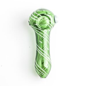Green Glass Pipe w/ White Marble