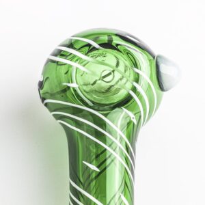 Green Glass Pipe w/ White Marble