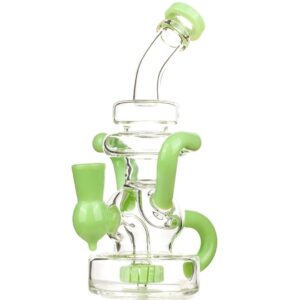Green Recycler Showerhead Perc Dab Rig and Penis Glass Bong Set