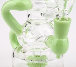 Green Recycler Showerhead Perc Dab Rig and Penis Glass Bong Set
