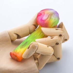Handmade Blue Glass Pipe w/ Glow-In-The-Dark Silicone Pipe Set