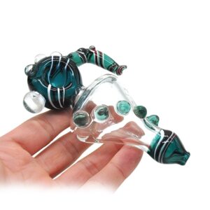 Horn Glass Pipe w/ Marbles