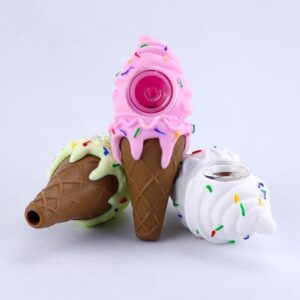 Ice Cream Pipe (Pink) w/ Hamburger Herb Grinder Set