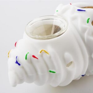 Ice Cream Silicone Pipe w/ Spiral Color Sherlock Bubbler Set