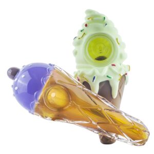 Ice Cream Theme Glass Pipe w/ Silicone Pipe Set