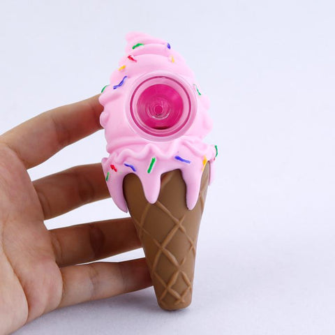 Ice Cream Novelty Pipe w/ Hamburger Herb Grinder Set | Free Australia Shipping