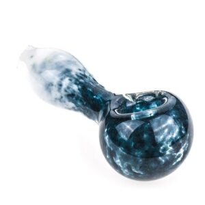 Handmade Darkblue Frit Glass Pipe