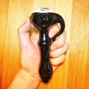 Large Wig Wag Glass Spoon Pipe w/ Glass Horn
