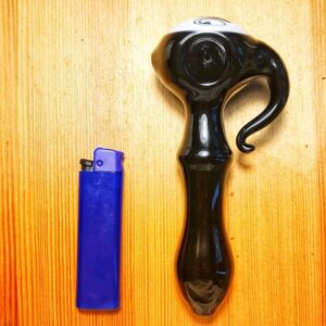 Large Wig Wag Glass Spoon Pipe w/ Glass Horn