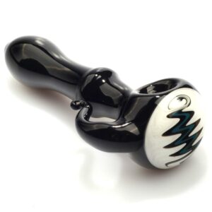 Large Wig Wag Glass Spoon Pipe w/ Glass Horn