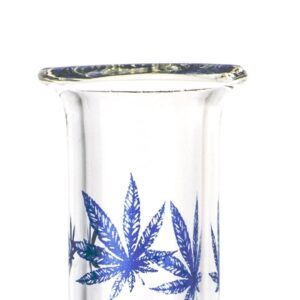 LeafPrintGlassBeakerBongBestSmokeShopOnlineFreeShipping_5 10.4" Leaf Print Glass Beaker Bong