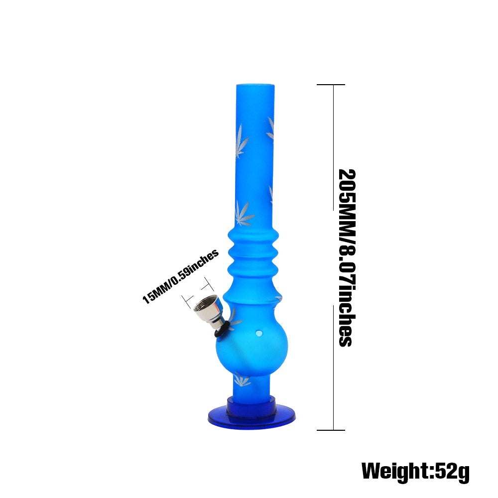 Marijuana_Weed_Logo_Bong_-_Acrylic_Water_Pipes_For_Sale_-_Puffing_Bird_4 8" Marijuana/Weed Print Acrylic Bong(Random Color)