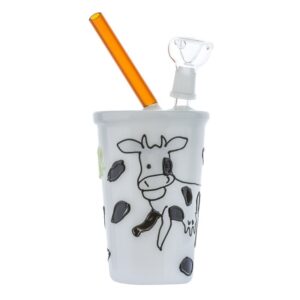 8" Milk Cup Theme Glass Bong