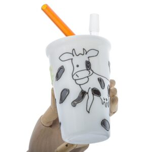 8" Milk Cup Theme Glass Bong