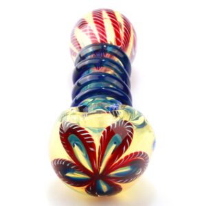 Milli Scheme W/Blue Spiral Glass Orbs Glass Pipe（Random color)