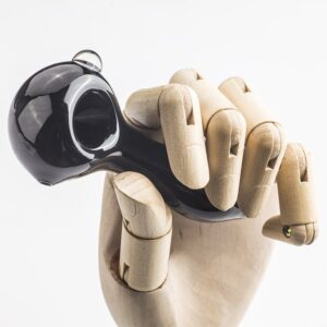 Mini Black Glass Pipe w/ Marble