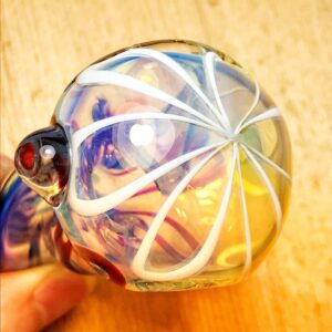 Mini Fumed Glass Skinny Spoon w/ Swirl Pattern
