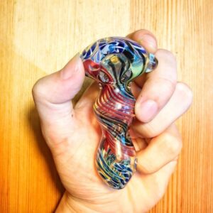 Mini Spiral Glass Spoon Pipe w/ Maria Rings