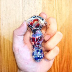 Mini Typhoon Glass Pipe With Millefiori Milli Scheme Patent
