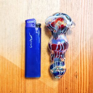 Mini Typhoon Glass Pipe With Millefiori Milli Scheme Patent