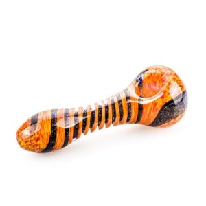 Orange Spiral Pattern Glass Pipe