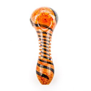 Orange Spiral Pattern Glass Pipe