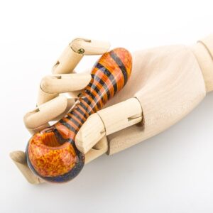 Orange Spiral Pattern Glass Pipe