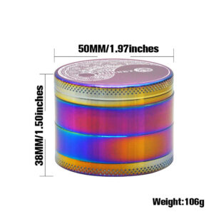 Rainbow Aluminium Alloy 2" Herb Grinder 4 Piece