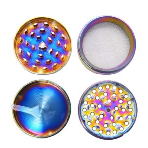 Rainbow Aluminium Alloy 2" Herb Grinder 4 Piece