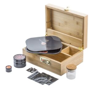 PUFFING BIRD Bamboo Storage Stash Box Combo with Combination Lock