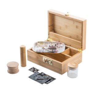 PUFFING BIRD Bamboo Storage Stash Box Combo with Combination Lock